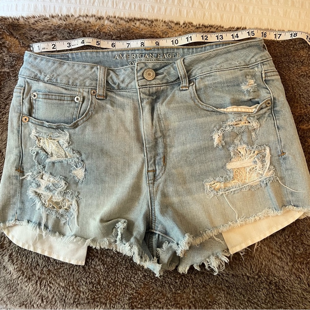 American Eagle Distressed Blue Jean Shorts 12